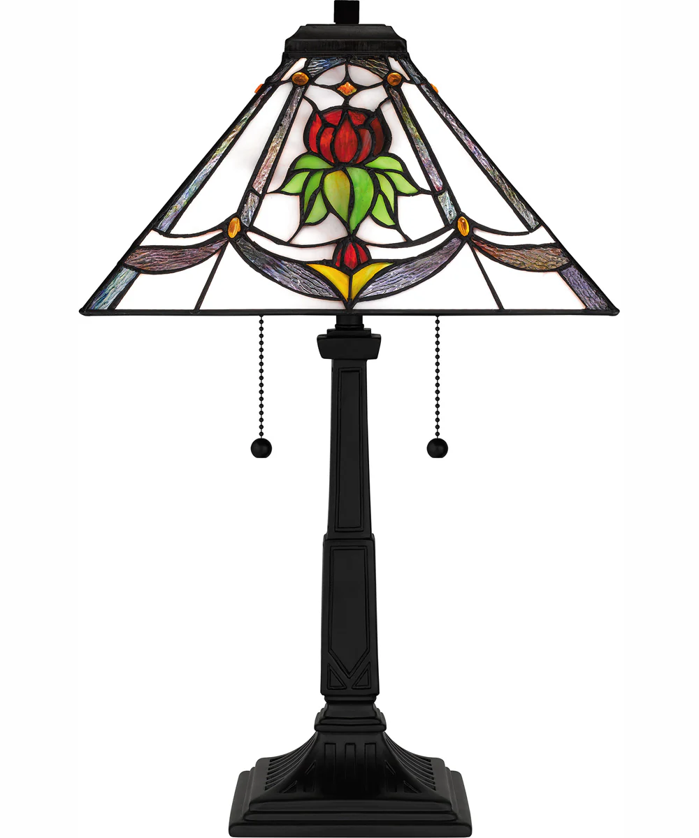 Tiffany Small 2-light Table Lamp Matte Black - Image 4