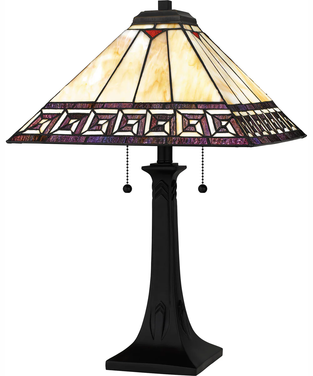 Tiffany Small 2-light Table Lamp Matte Black - Image 2