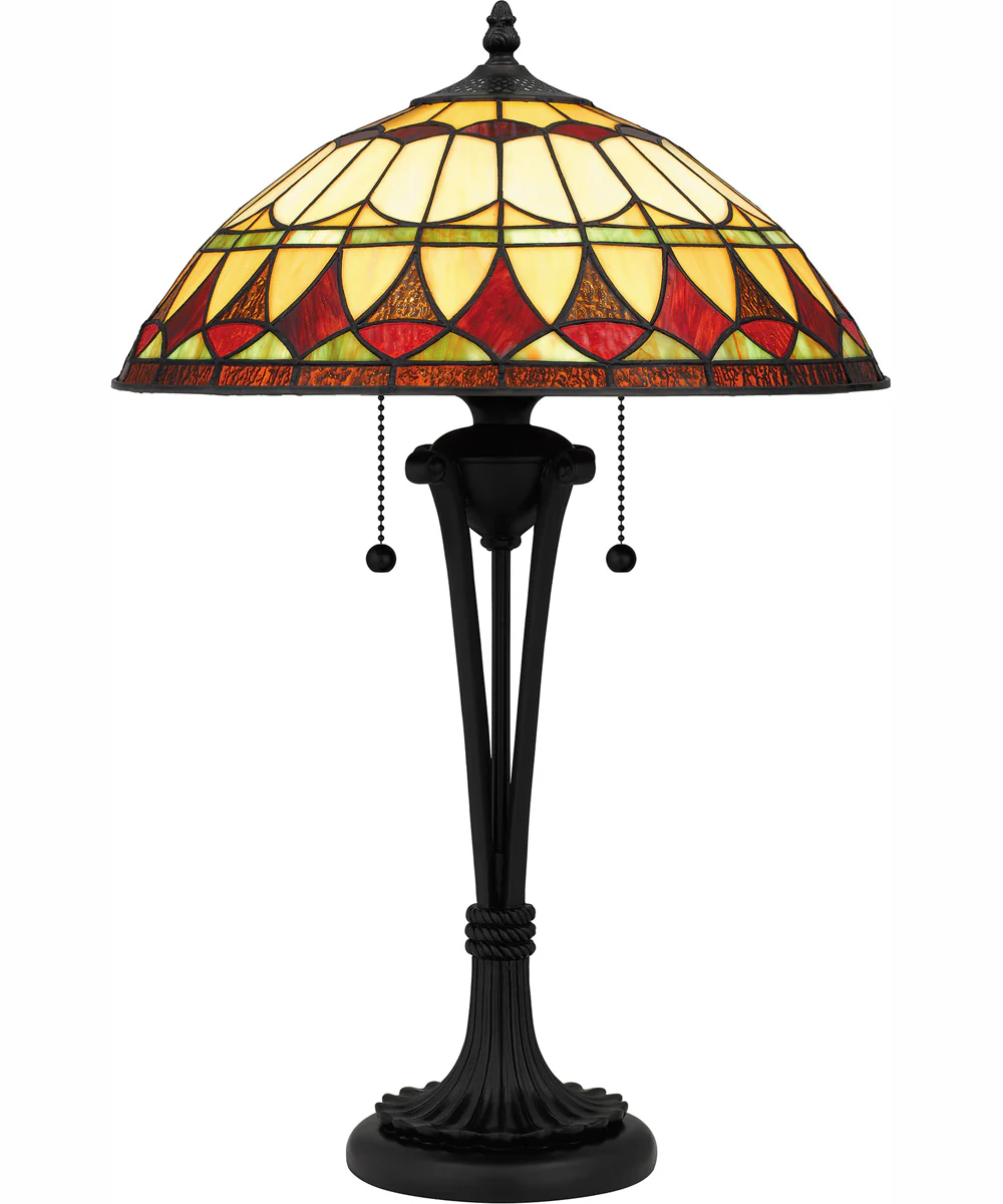 Tiffany Small 2-light Table Lamp Matte Black