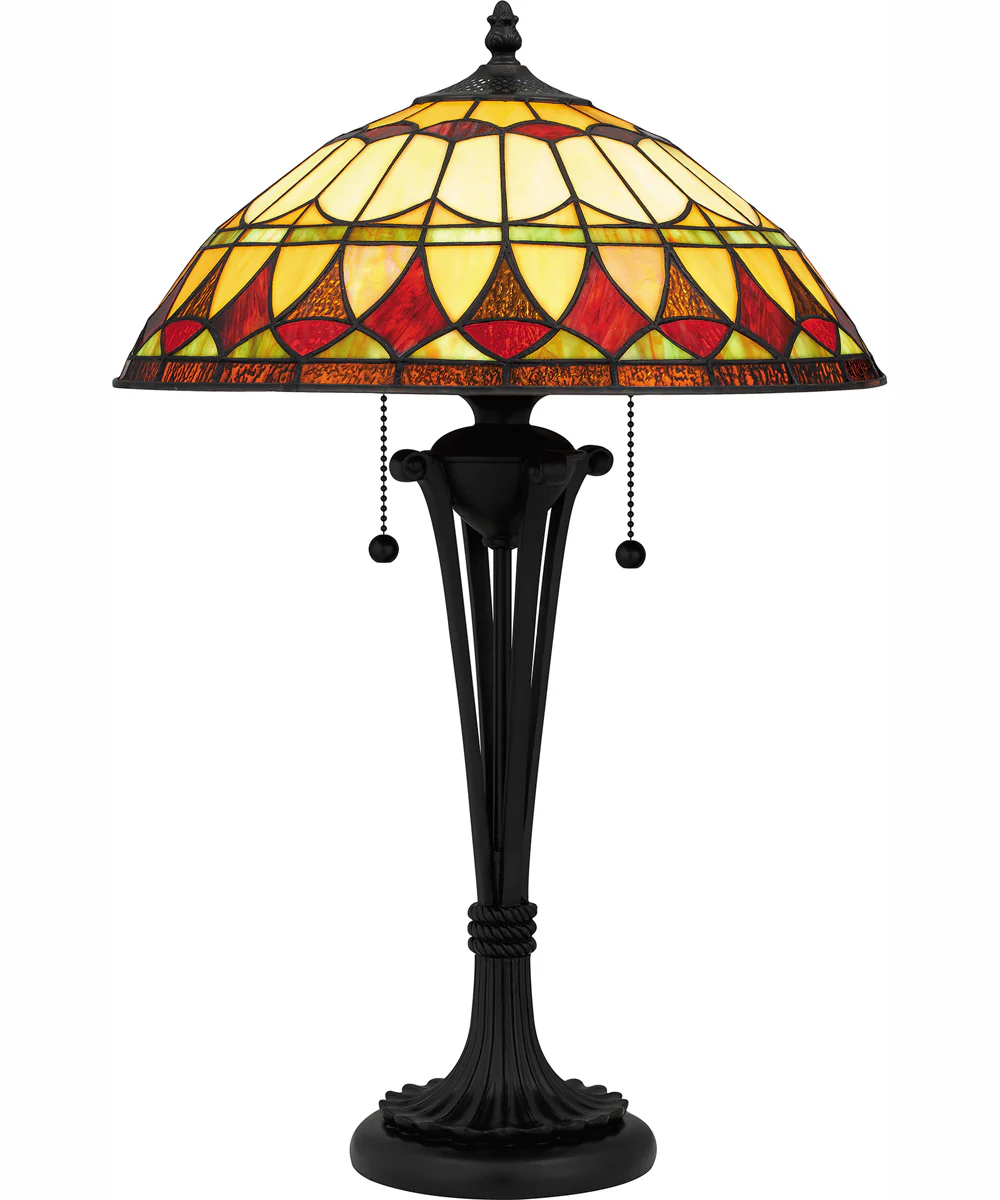 Tiffany Small 2-light Table Lamp Matte Black - Image 4