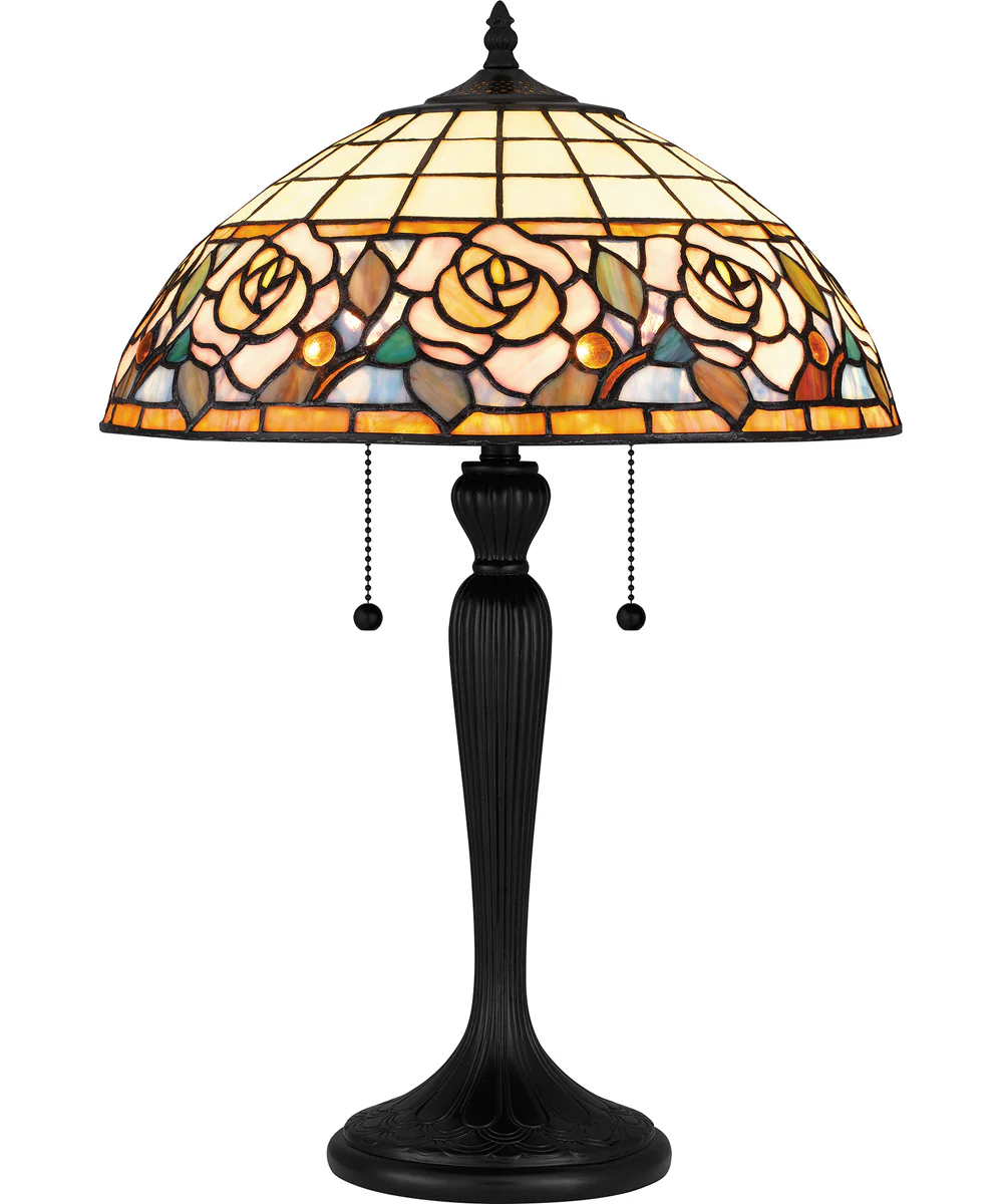 Tiffany Small 2-light Table Lamp Matte Black