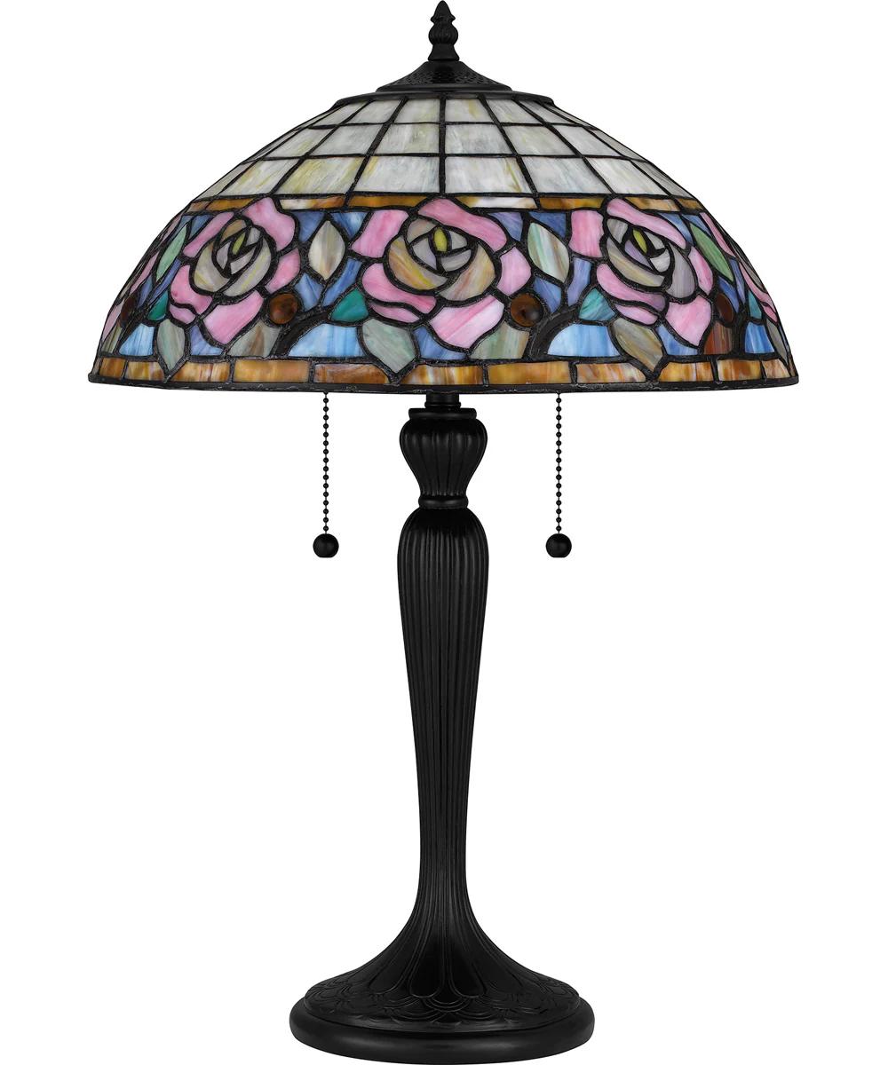 Tiffany Small 2-light Table Lamp Matte Black - Image 2