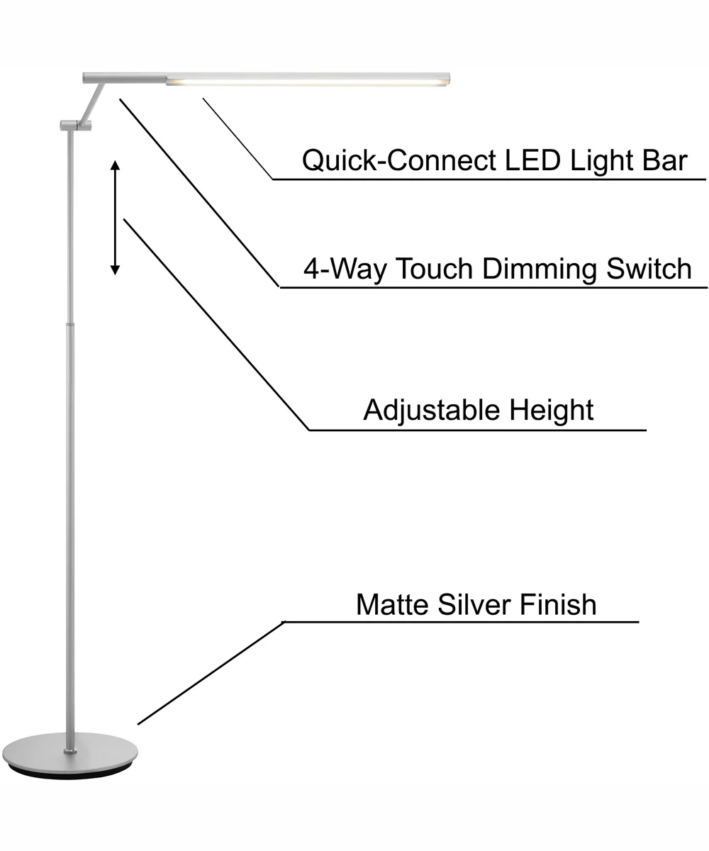 Tilla 1-Light Led Floor Lamp Silver - Image 5