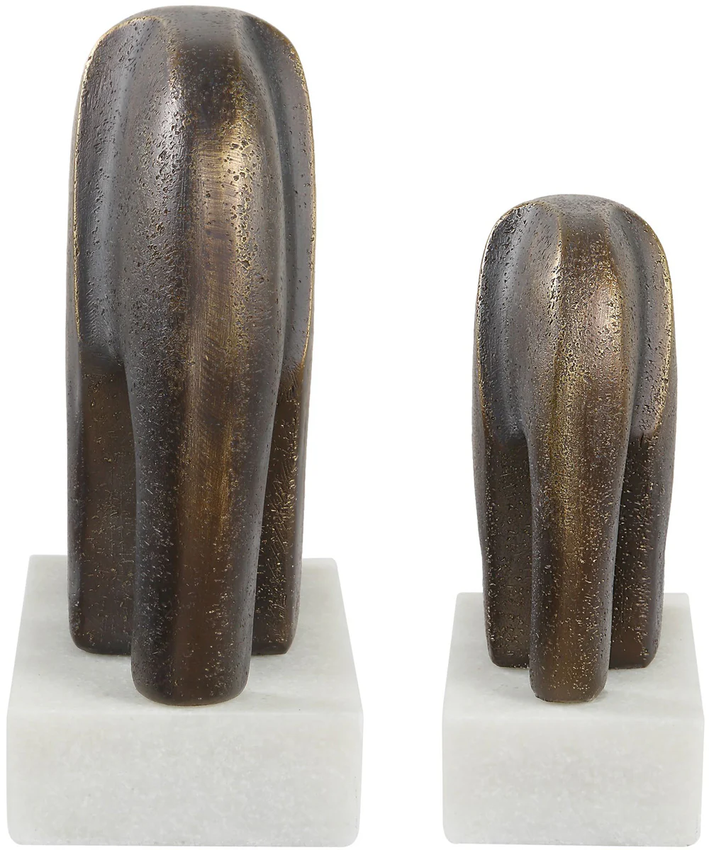 Timeless Tusk Bronze Sculptures Set of 2 - Image 5