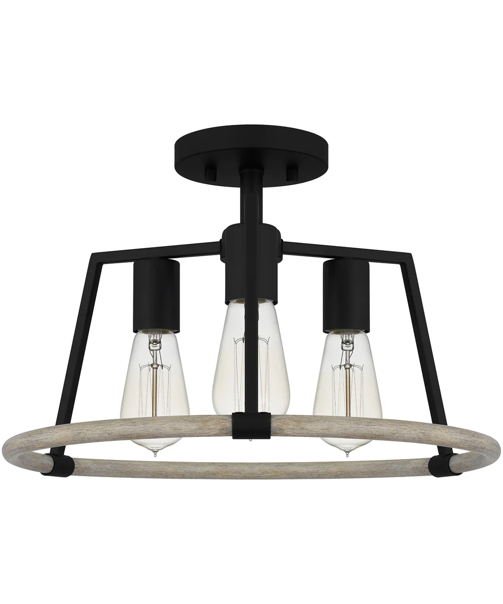 Tippet 3-light Semi Flush Mount Matte Black - Image 3