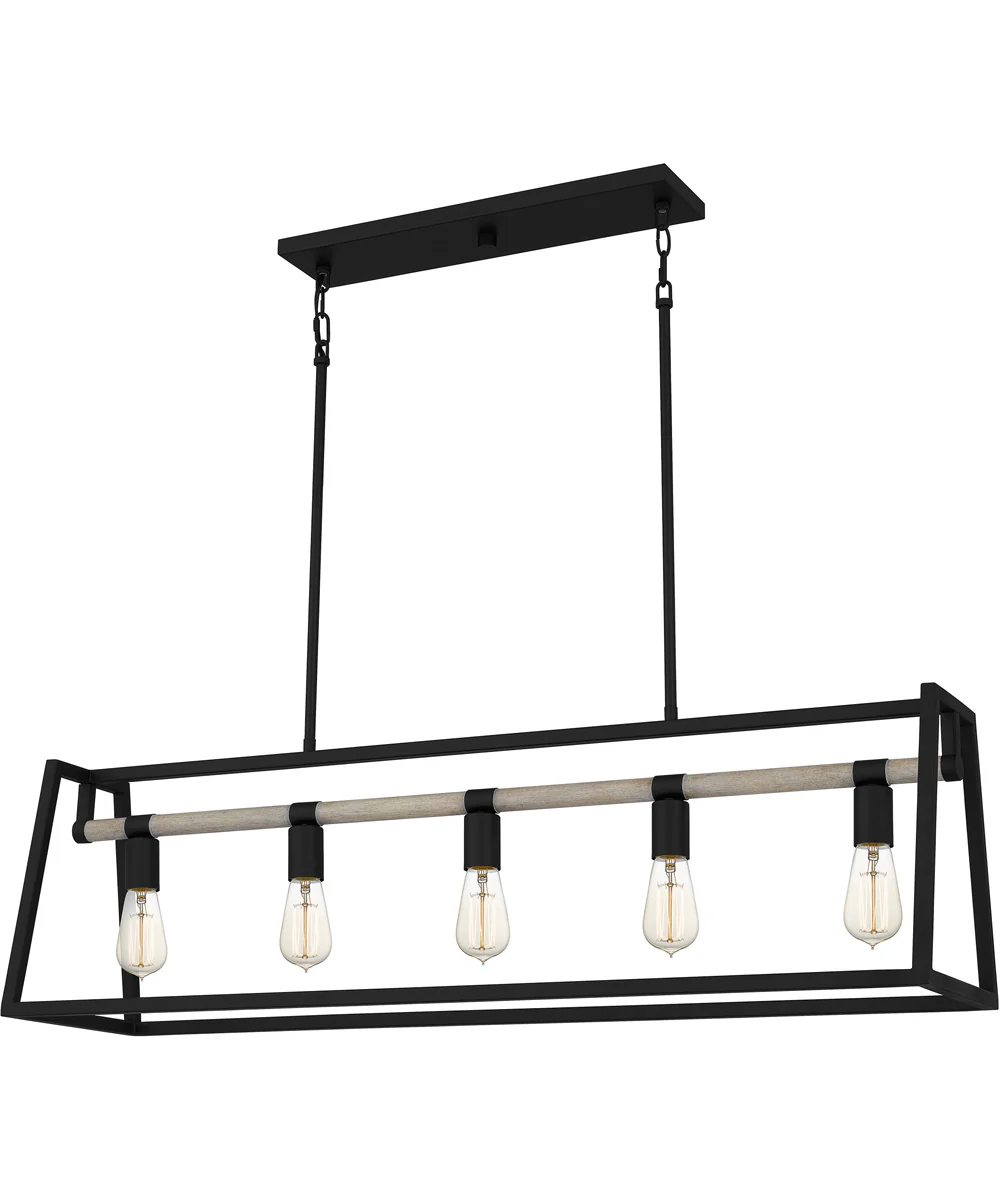 Tippet 5-light Island Light Matte Black