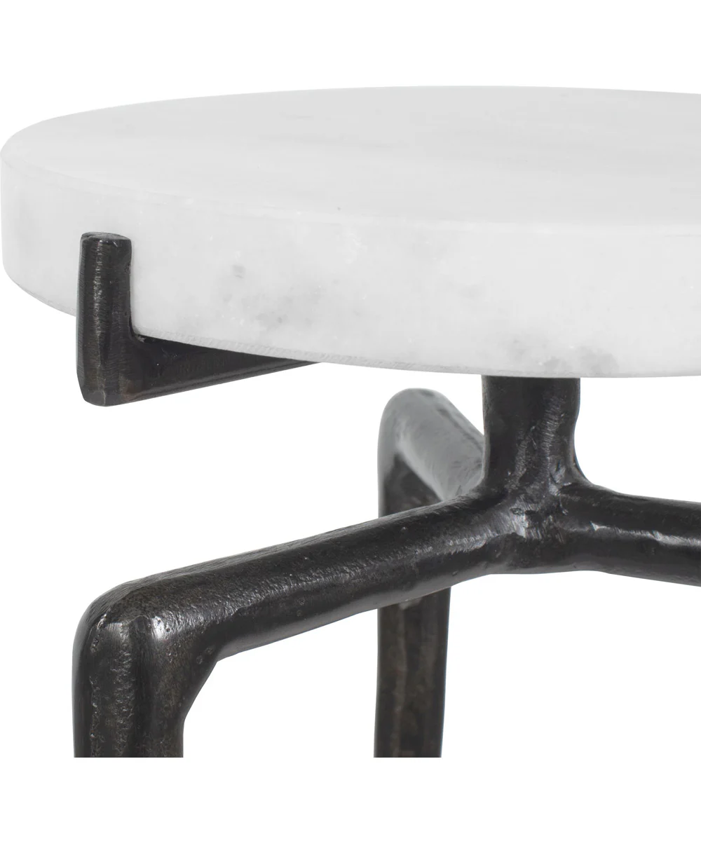 Tobias White Marble Slab Drink Table - Image 3