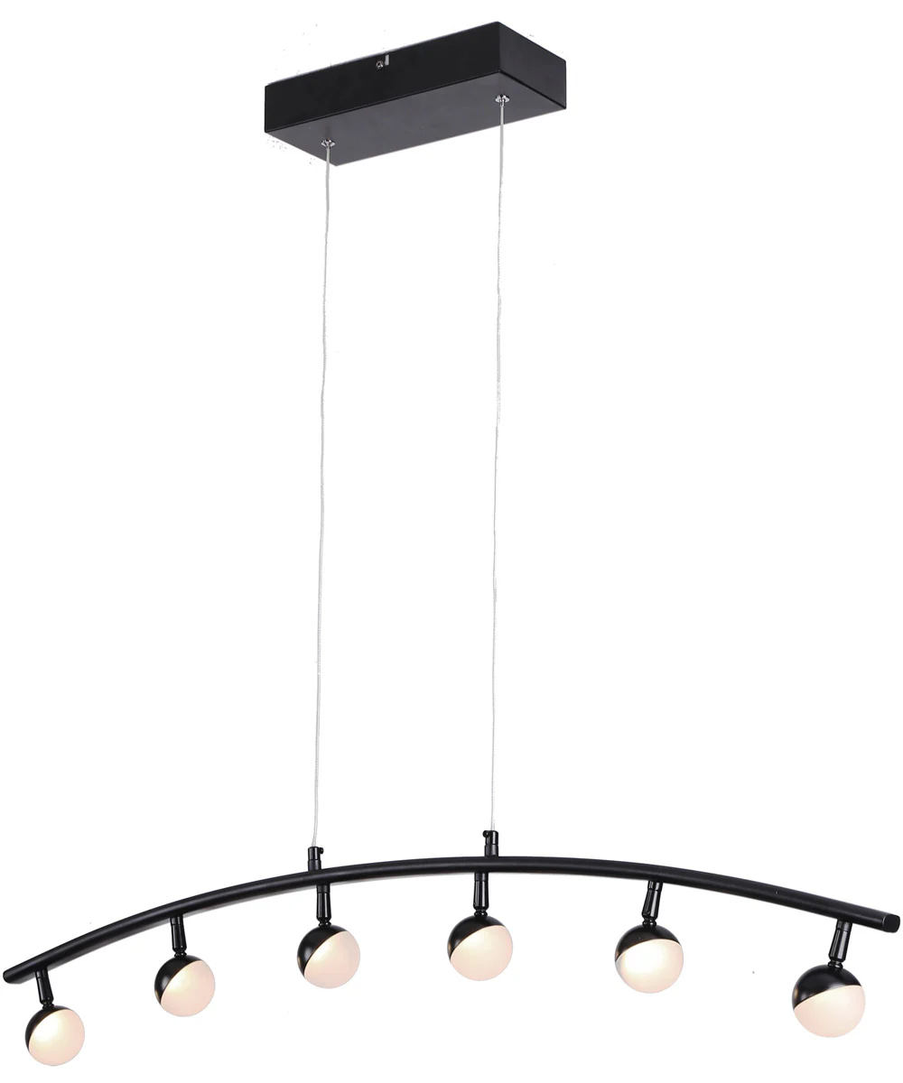 Torshon 6-Light Led 6-Light Pendant Lamp Matt Black/Acrylic