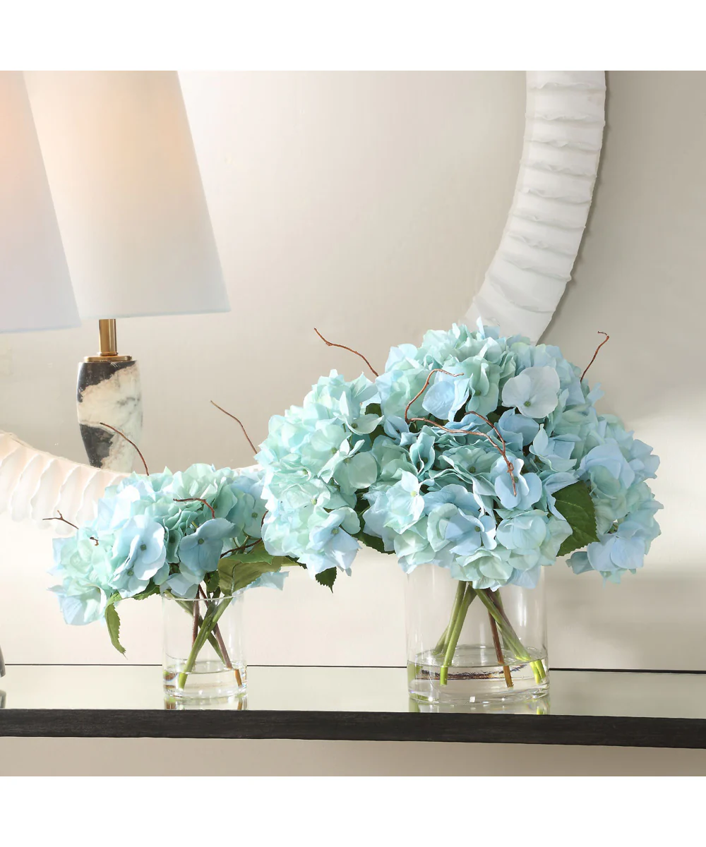 Tranquil Blooms In Glass Vases Set of 2 - Image 2