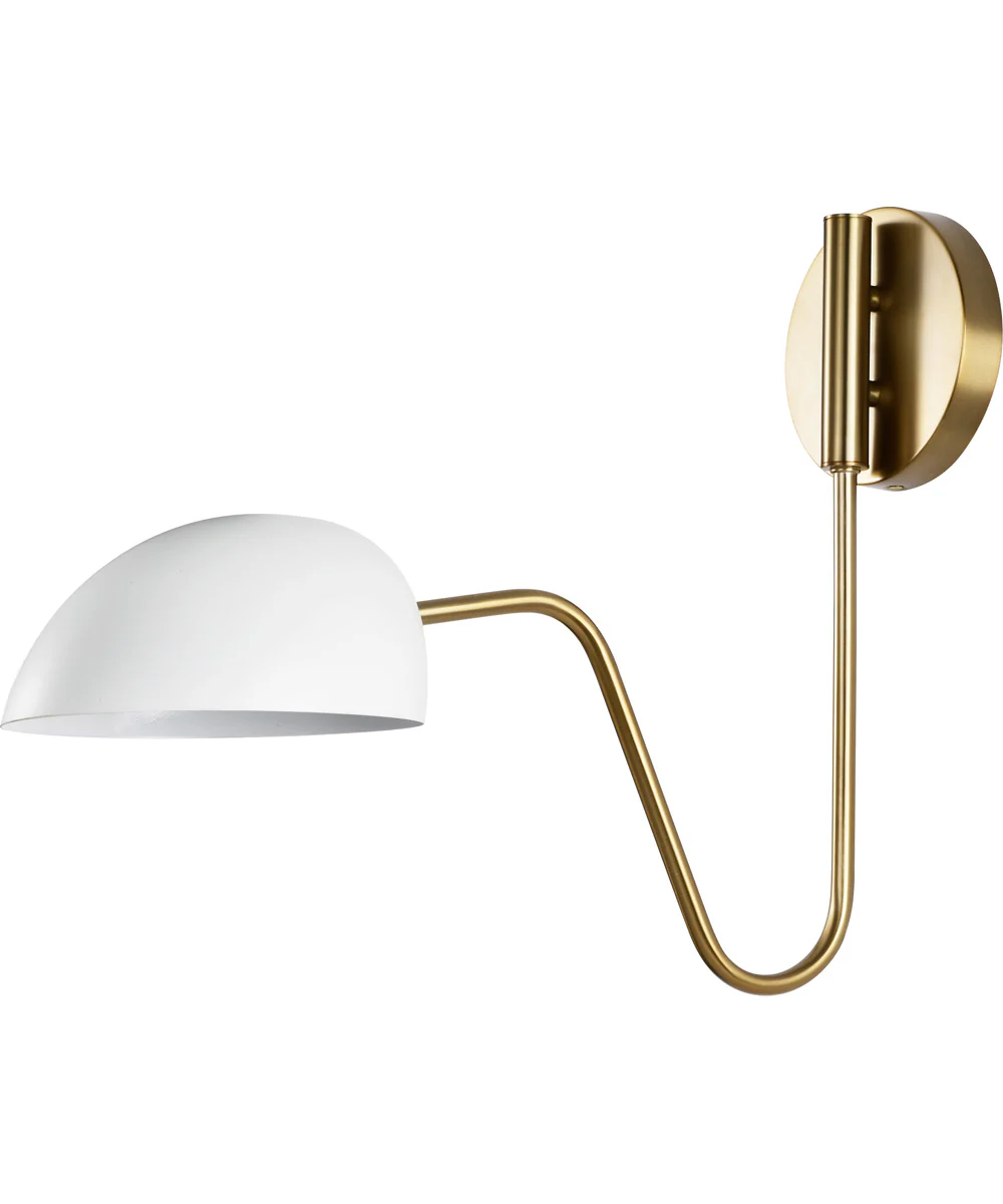 Trilby 1-Light Vanity & Wall Matte White / Burnished Brass
