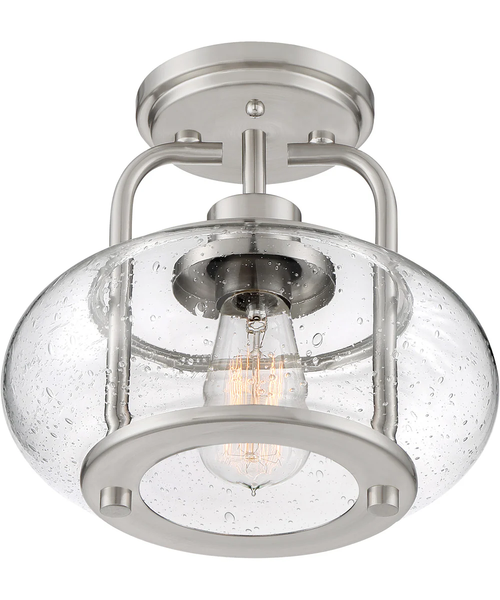 Trilogy Small 1-light Semi Flush Mount Brushed Nickel - Image 4