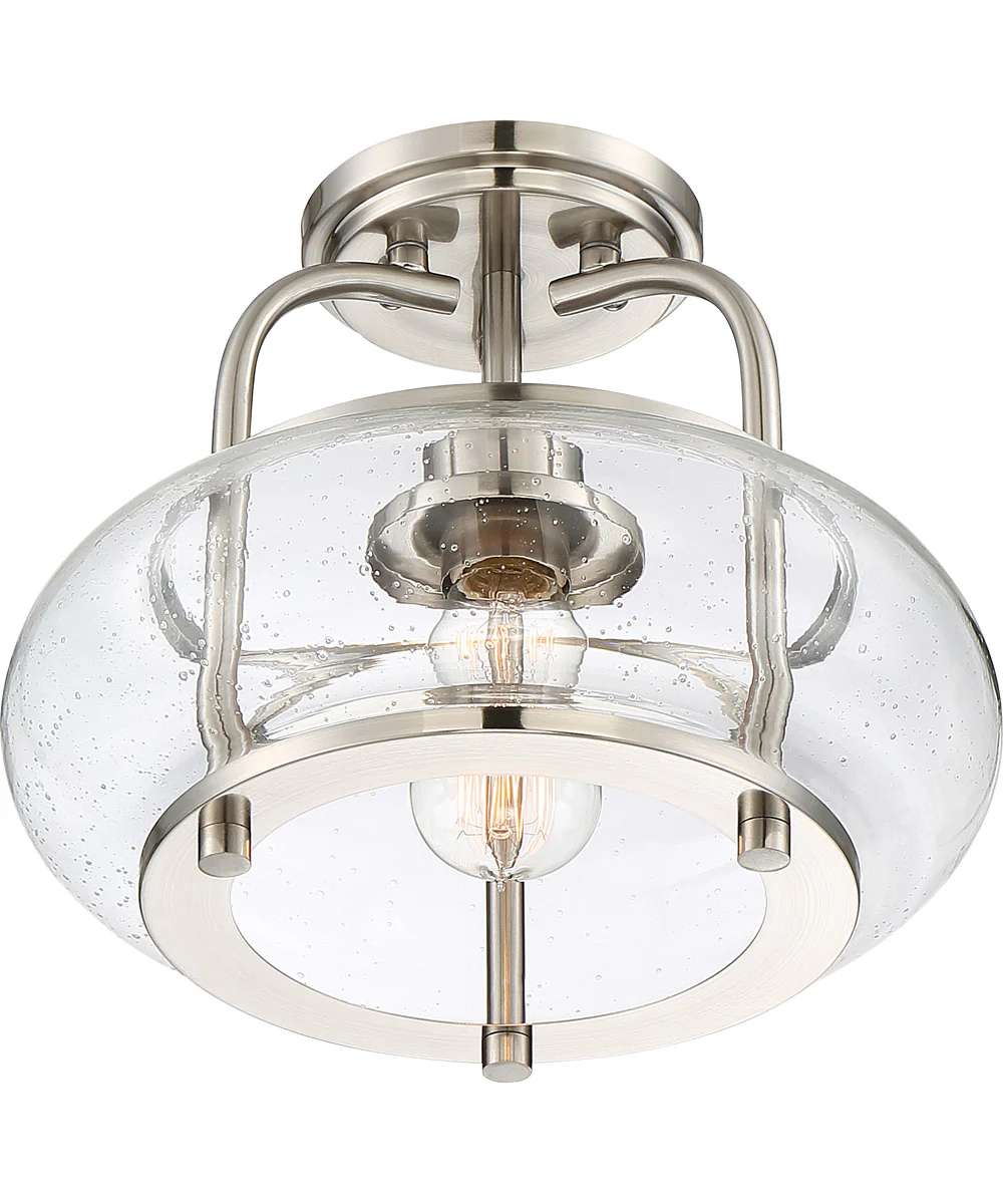 Trilogy Small 1-light Semi Flush Mount Brushed Nickel - Image 4