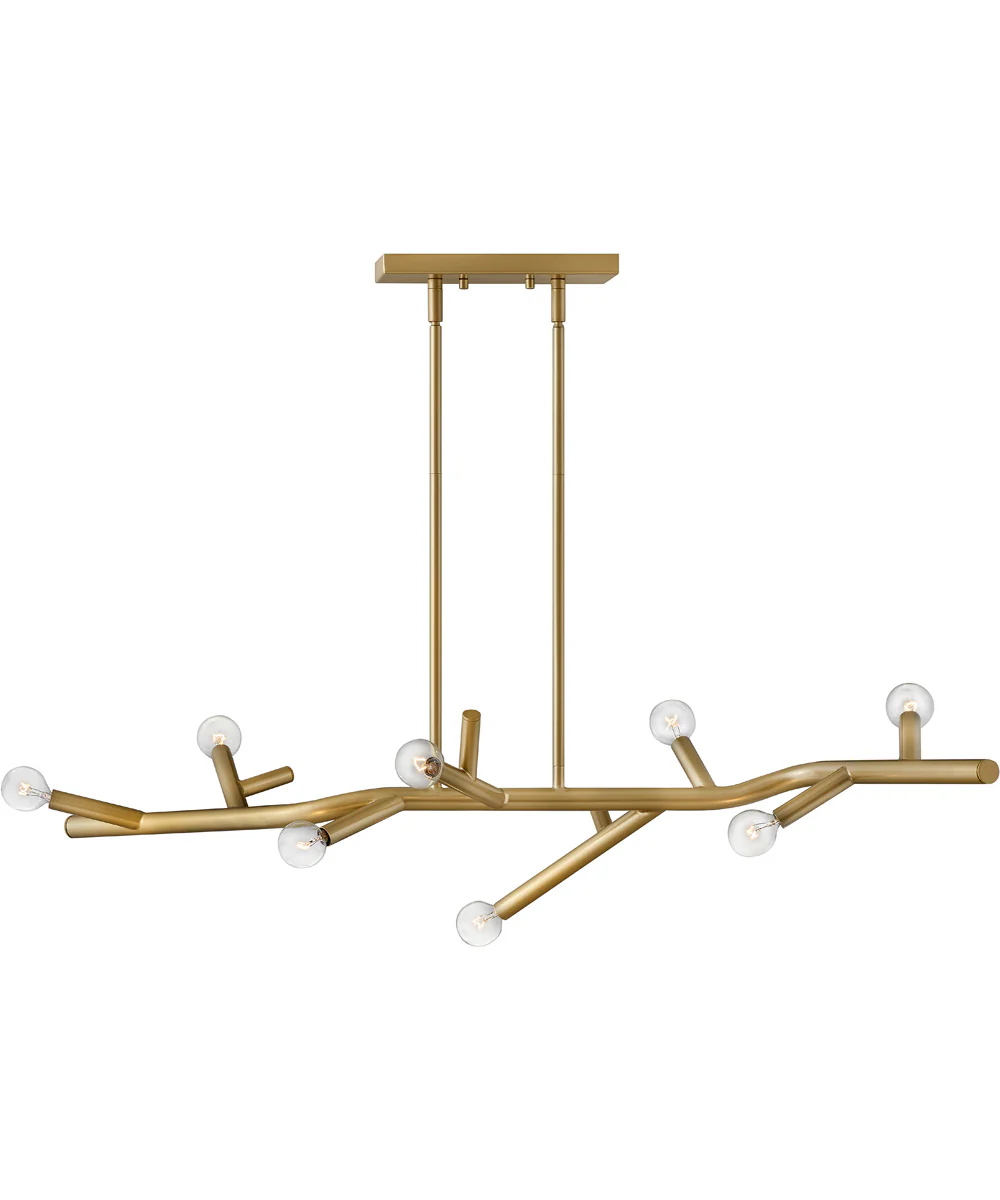 38" Twiggy 8-Light Linear in Light Brass