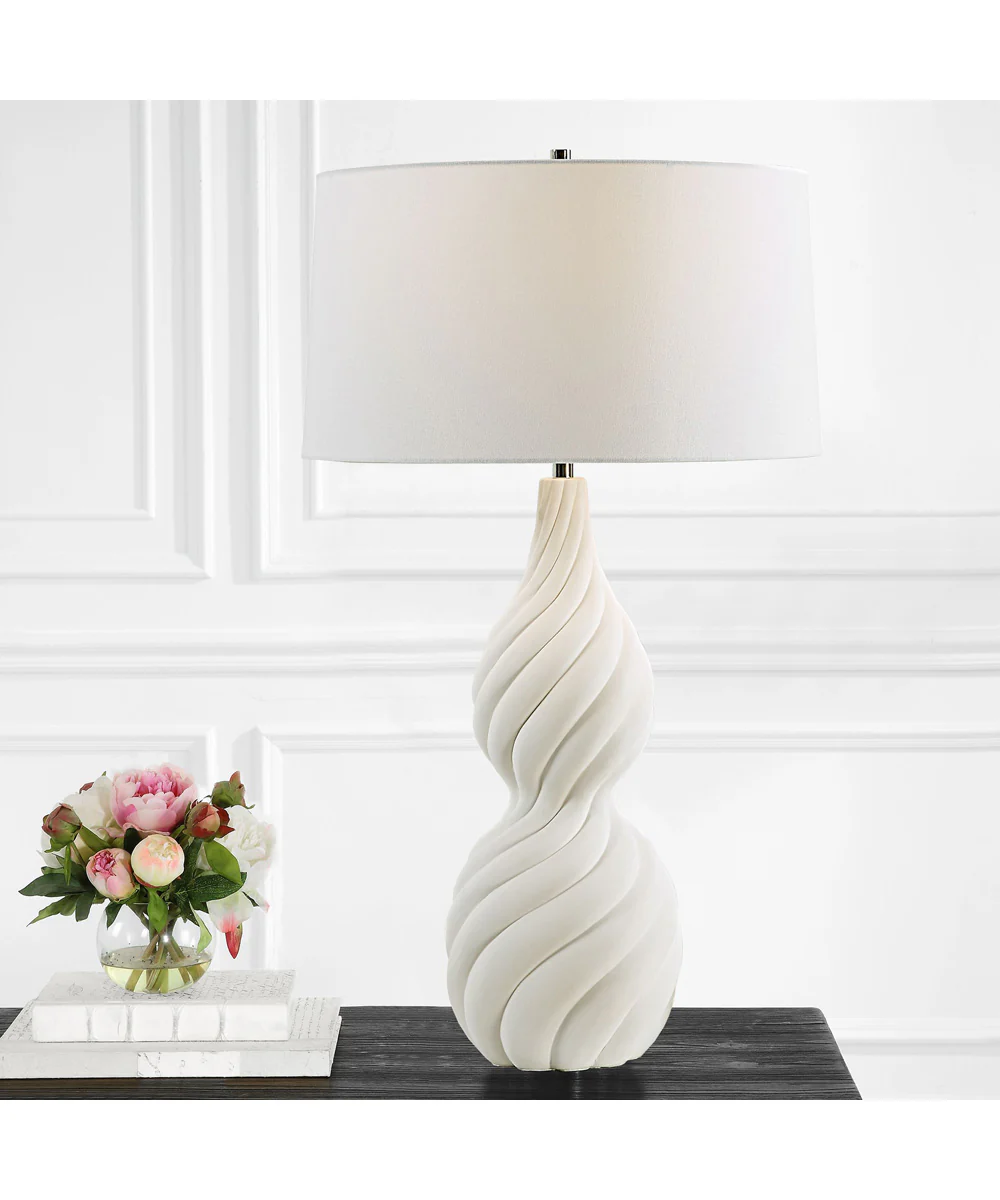 Twisted Swirl White Table Lamp - Image 2
