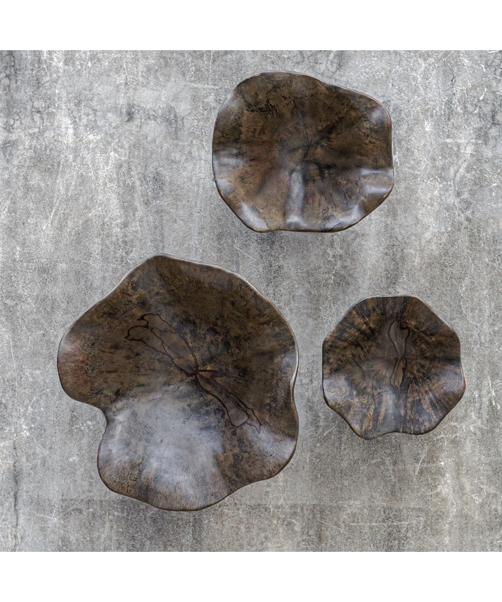 Two Wood Wall Décor In Mocha, Set of 3 - Image 2