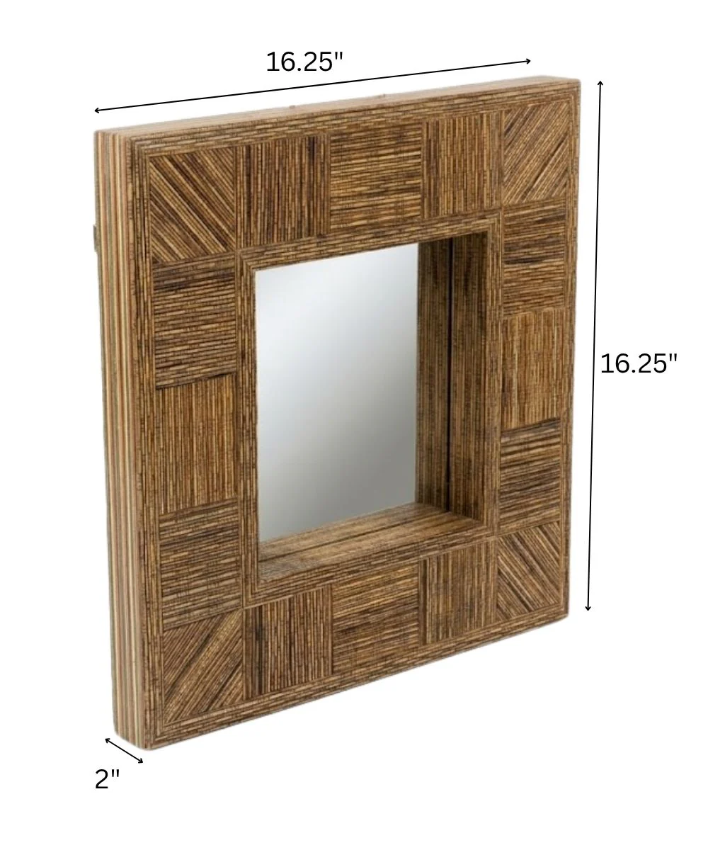 UMA Brown Wicker Frame - 16.25" Wall Mirror - Image 2