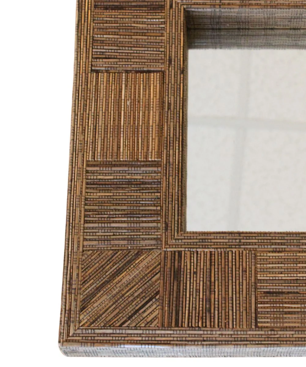 UMA Brown Wicker Frame - 16.25" Wall Mirror - Image 3