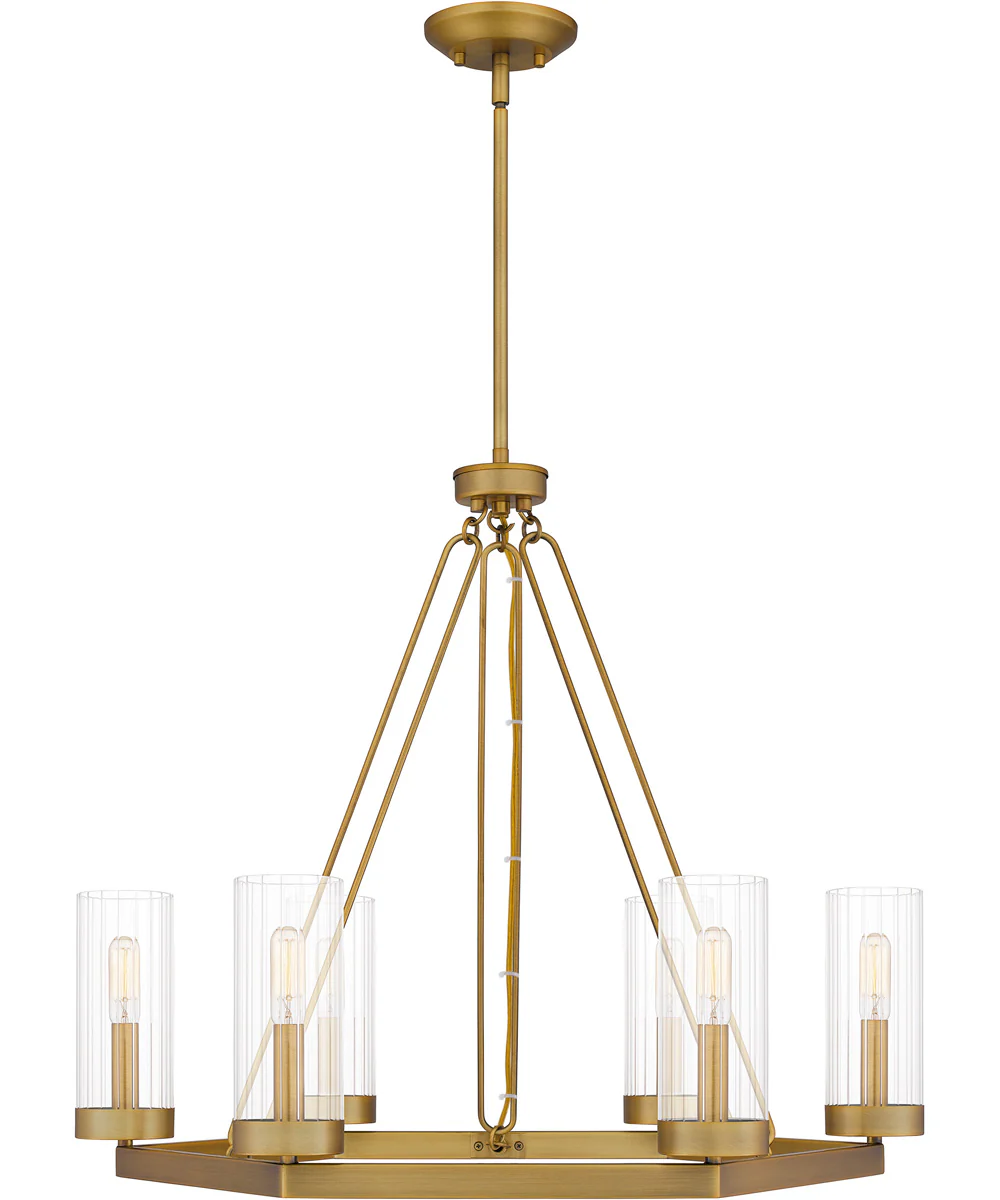 Valens 6-light Chandelier Aged Brass - Image 2