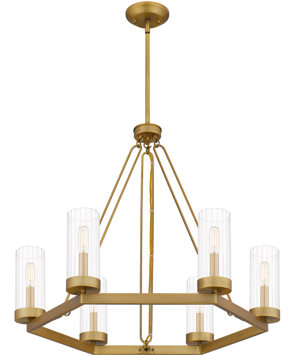 Valens 6-light Chandelier Aged Brass - Image 5