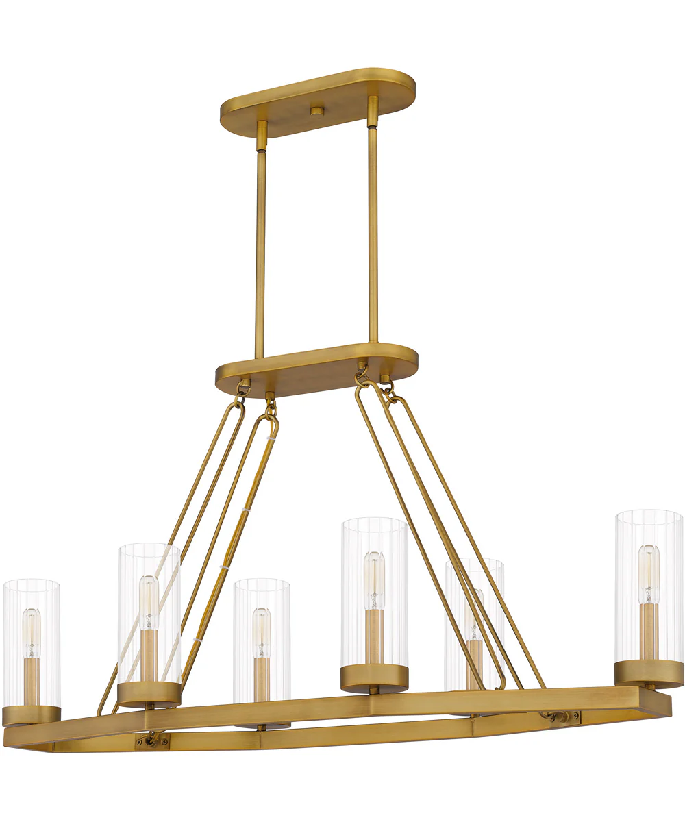 Valens 6-light Island Light Aged Brass - Image 3