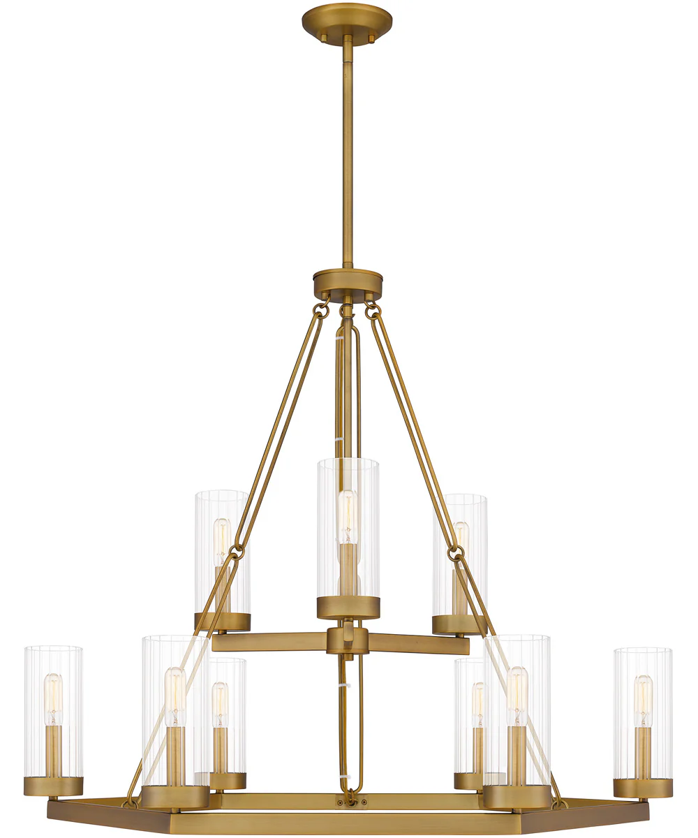 Valens 9-light Chandelier Aged Brass - Image 2
