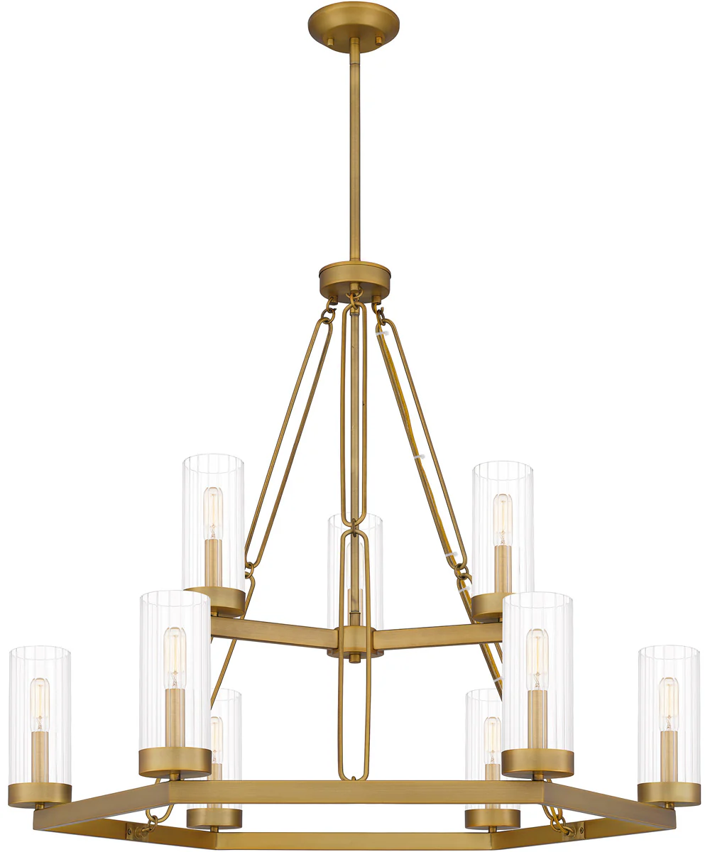 Valens 9-light Chandelier Aged Brass - Image 4