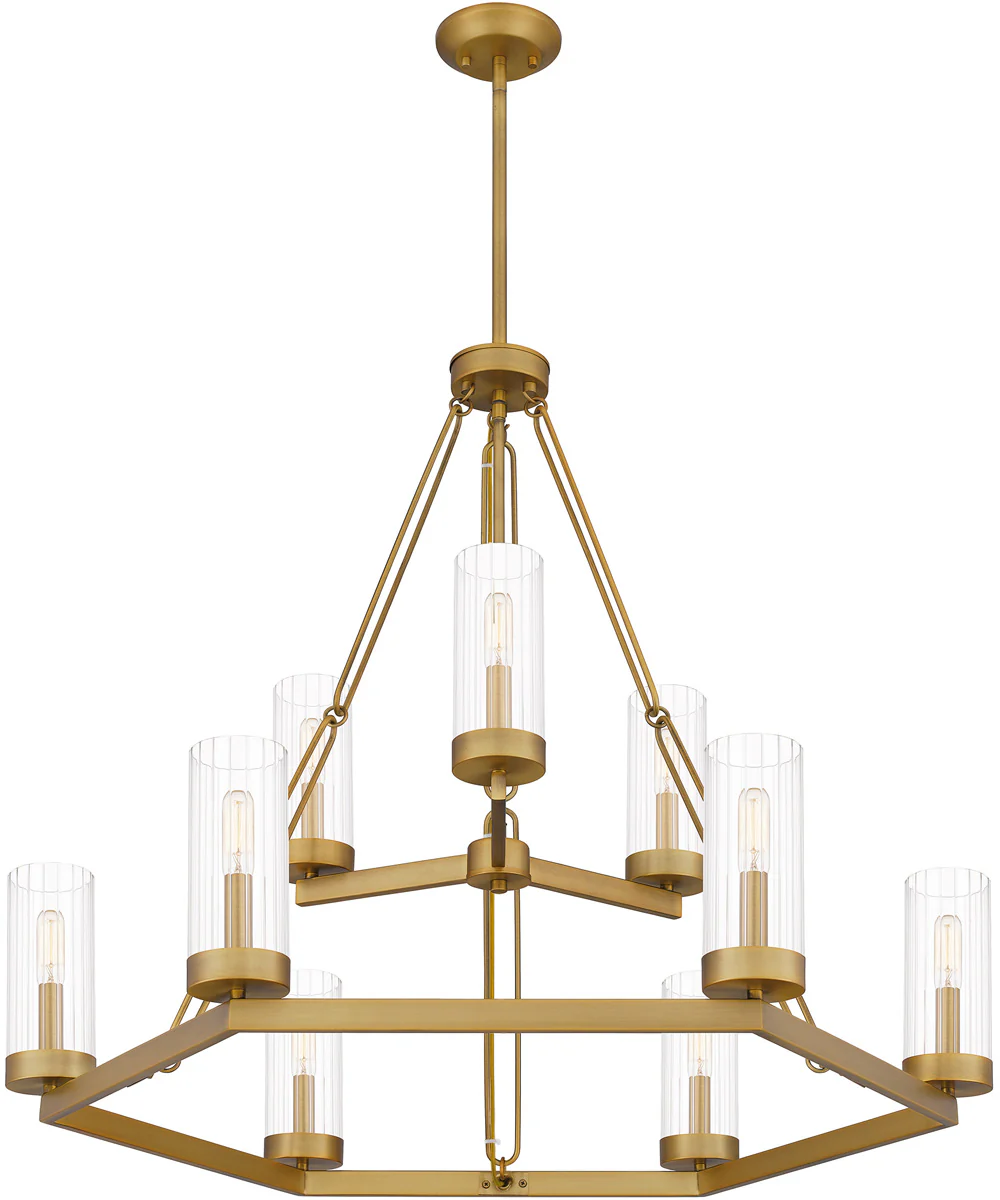 Valens 9-light Chandelier Aged Brass - Image 5