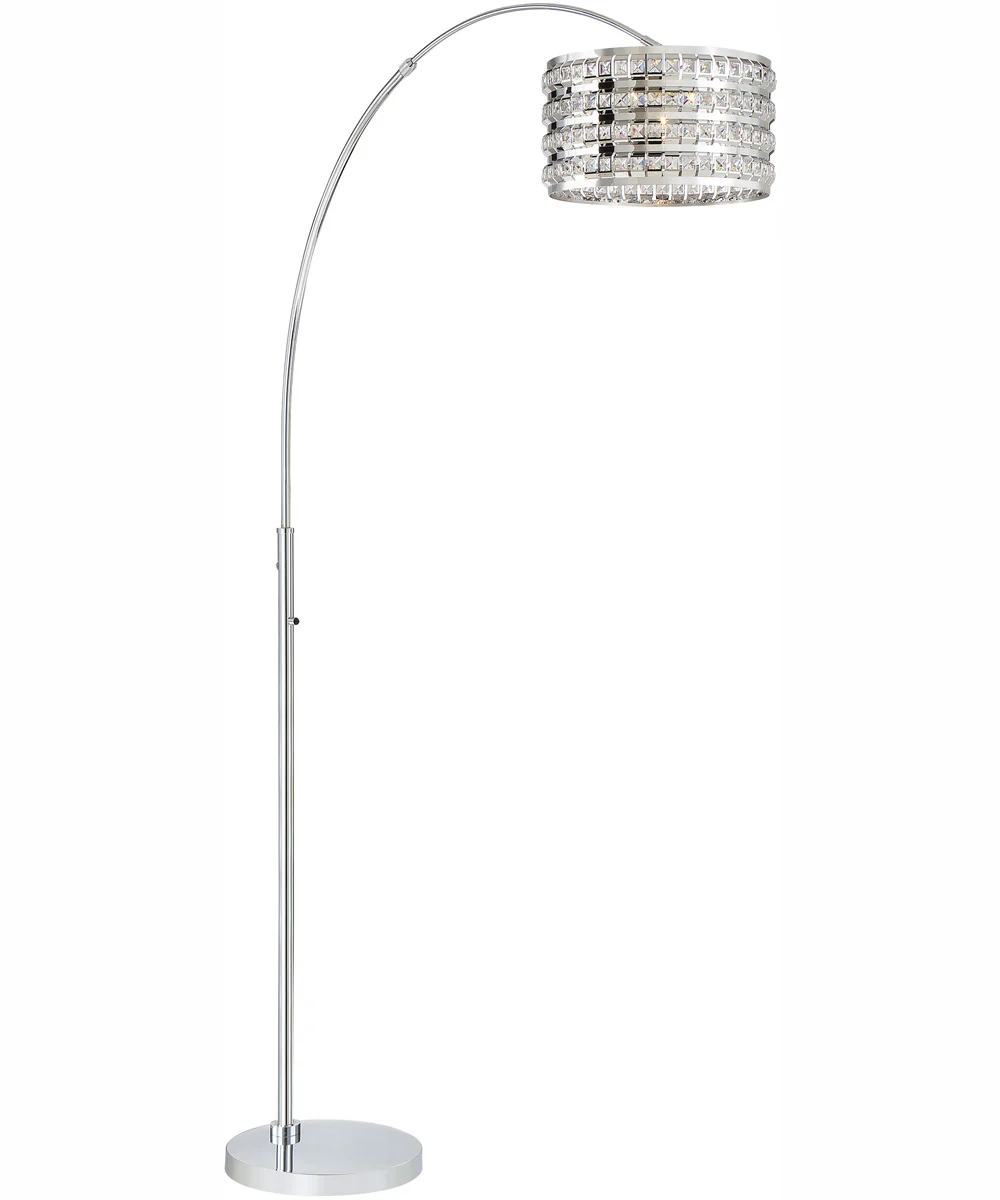 Valerie 1-Light Arch Lamp Chrome/Stainless Steel/Crystal