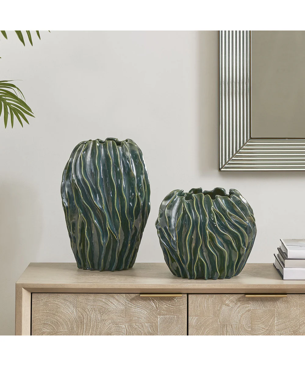 Veridian Ridge Indoor-Outdoor Vases Set of 2 - Image 2
