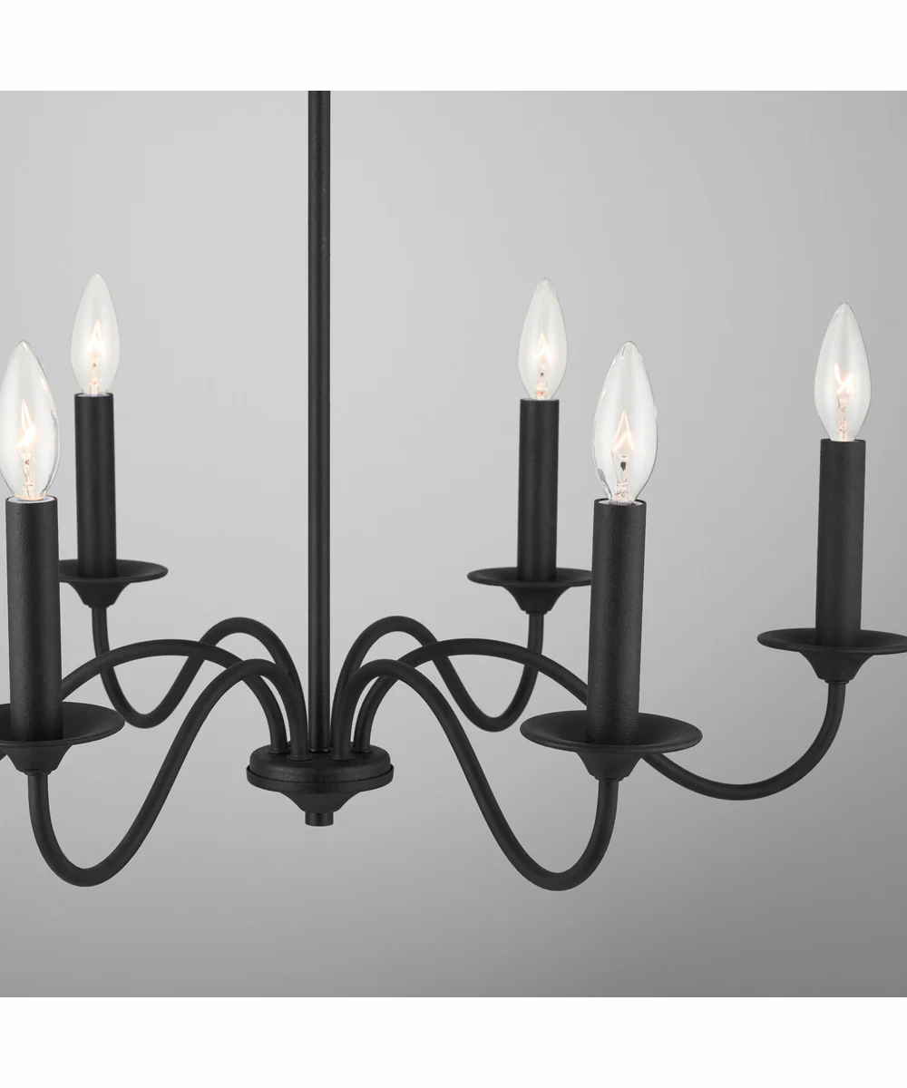 Vincent 6-Light Chandelier Black Iron - Image 2