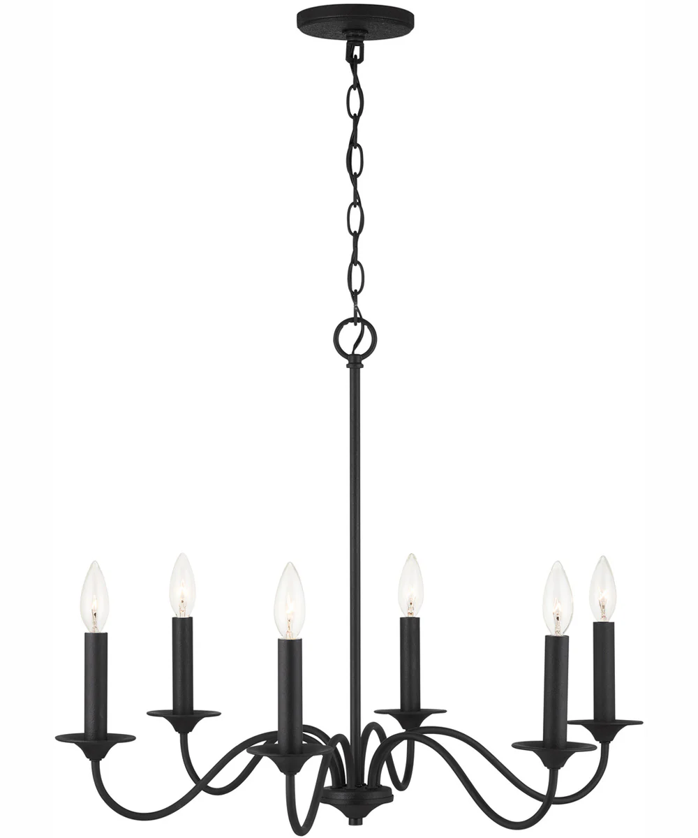 Vincent 6-Light Chandelier Black Iron - Image 3