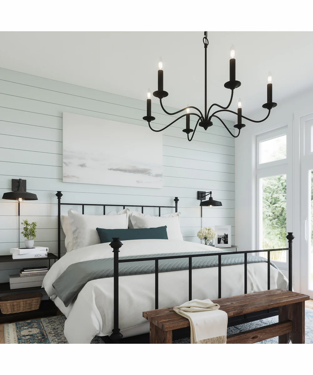 Vincent 6-Light Chandelier Black Iron - Image 2