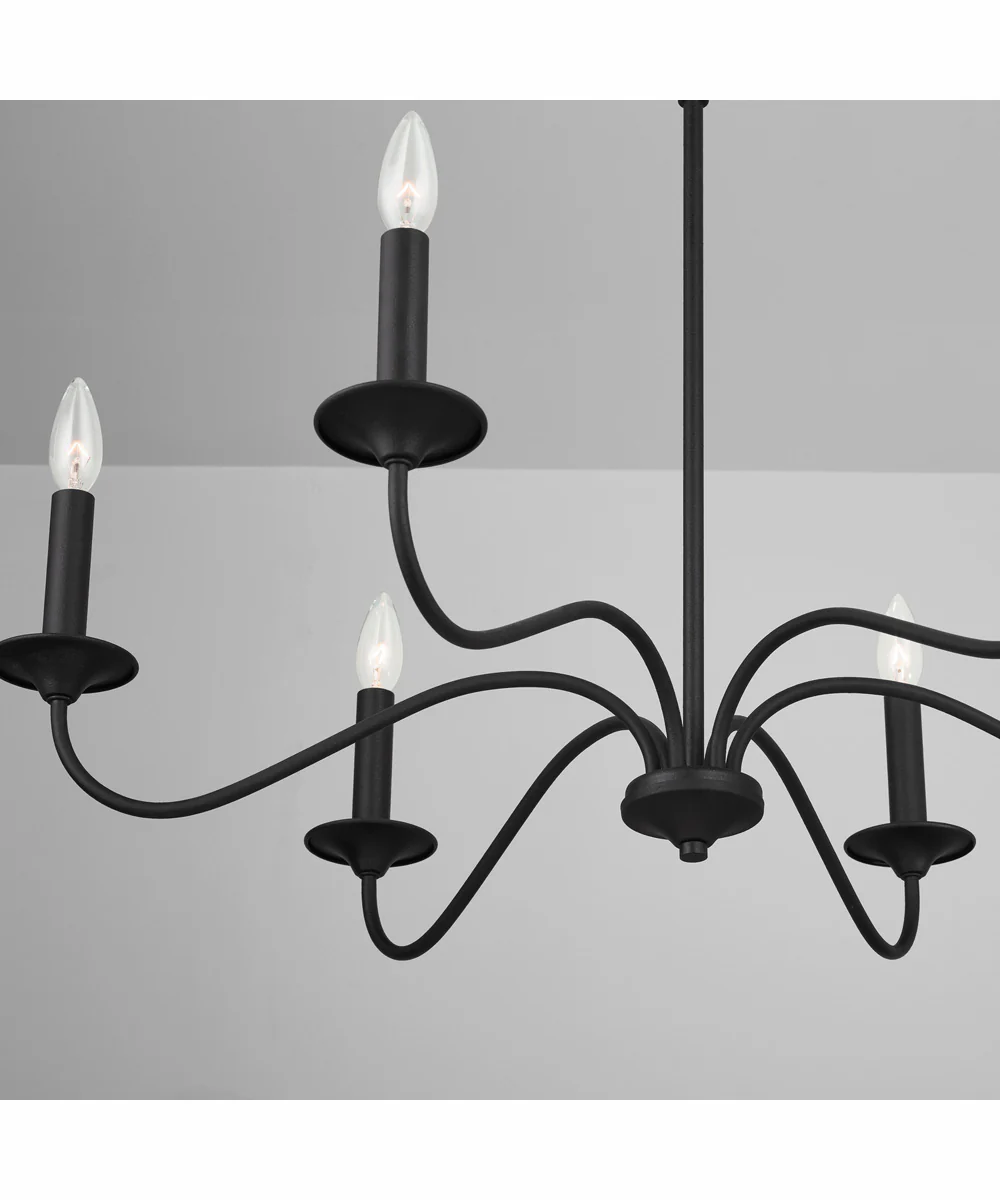 Vincent 6-Light Chandelier Black Iron - Image 3