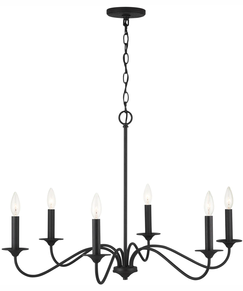Vincent 6-Light Chandelier Black Iron - Image 4