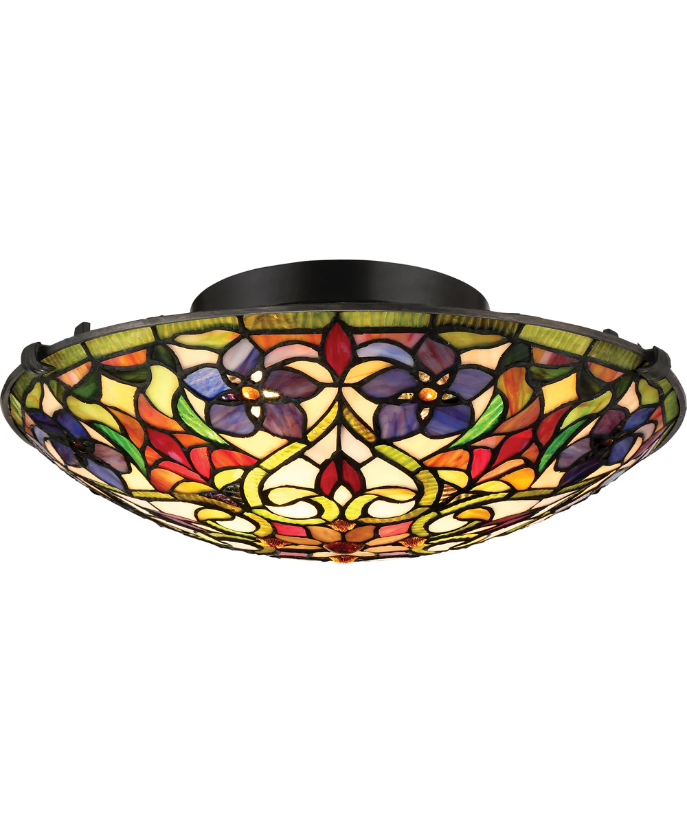 Violets Large 2-light Flush Mount Vintage Bronze