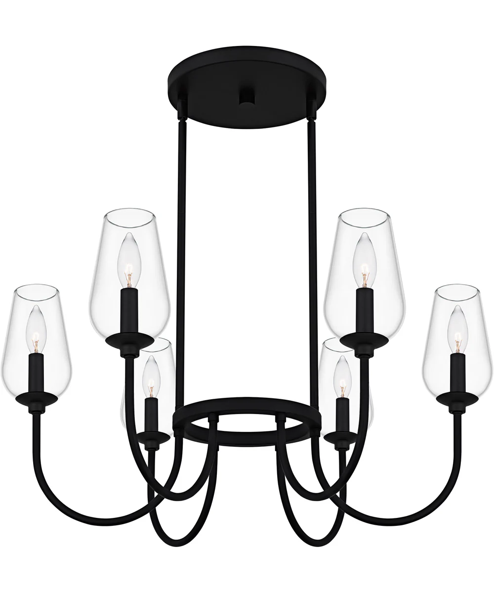 Viscount 6-light Chandelier Matte Black - Image 4