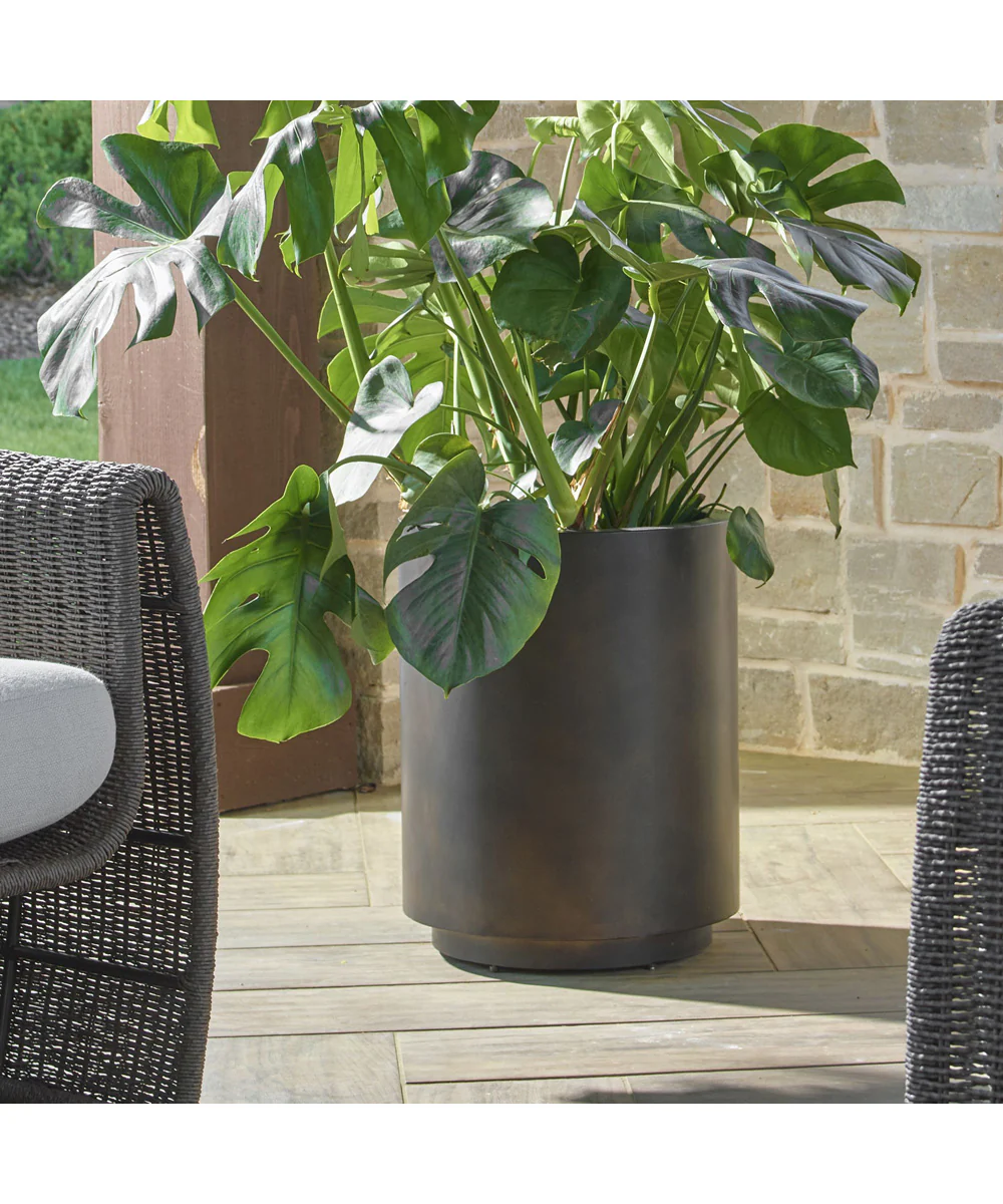 Volcan Matte Bronze Outdoor Planters Set of 2 - Image 3