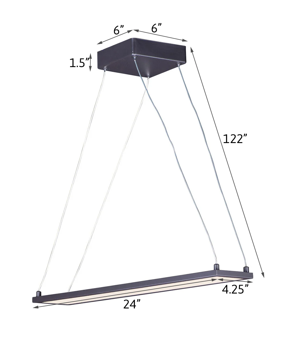 Wafer 24"L 1-Light LED Island Light Fixture Bronze Finish by Maxim - Image 4