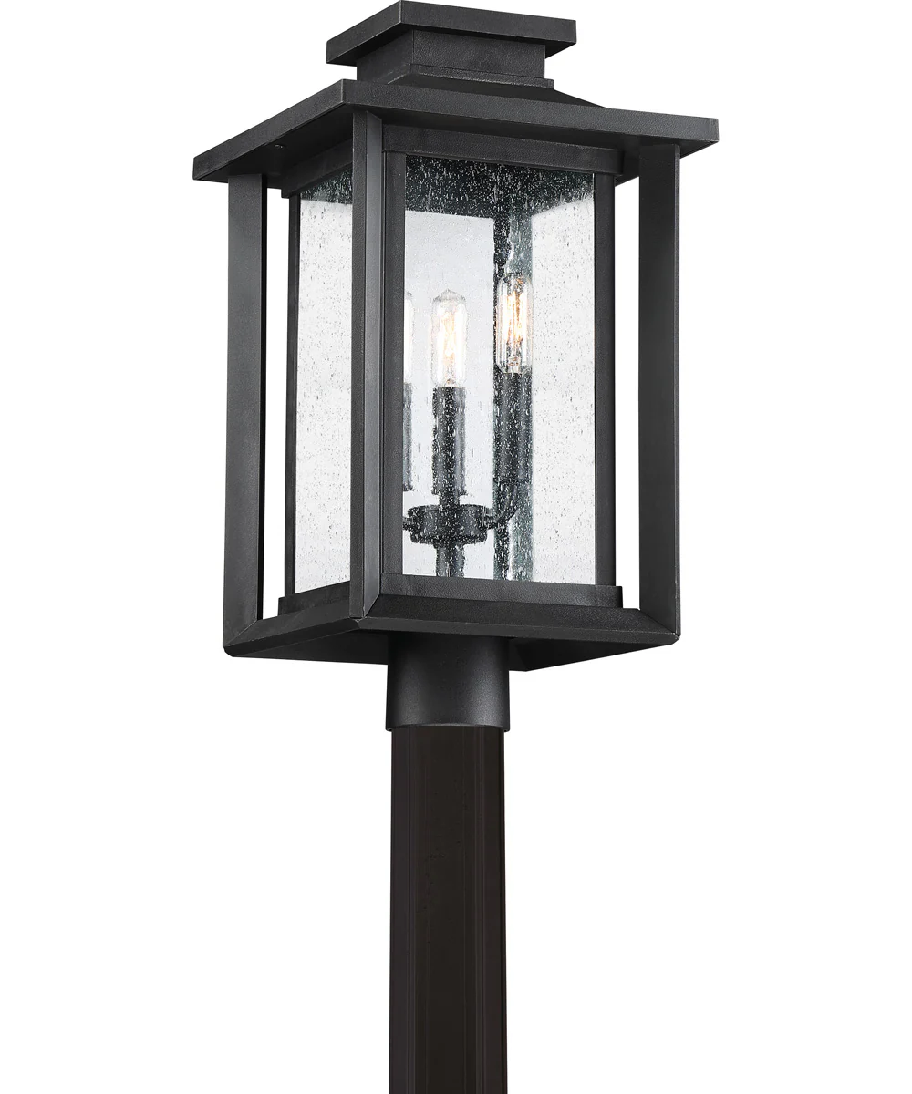 Wakefield Large 3-light Outdoor Post Light Coastal Armour Earth Black - Image 4