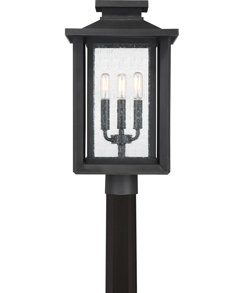 Wakefield Large 3-light Outdoor Post Light Coastal Armour Earth Black - Image 5