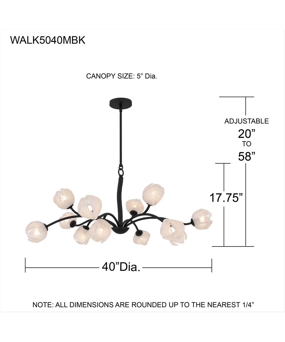 Walker 12-light Chandelier Matte Black - Image 4