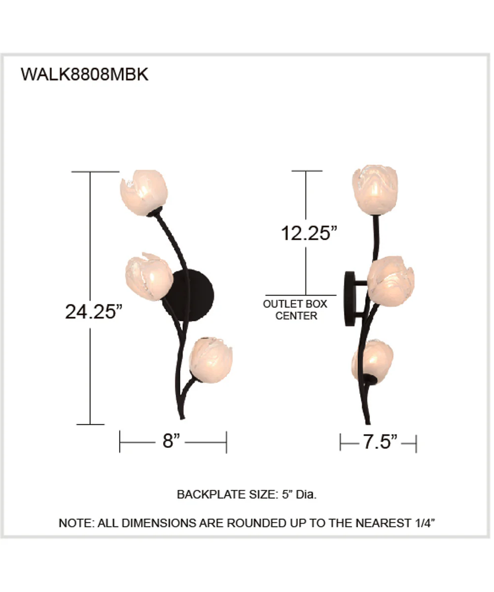 Walker 3-light Wall Sconce Matte Black - Image 4