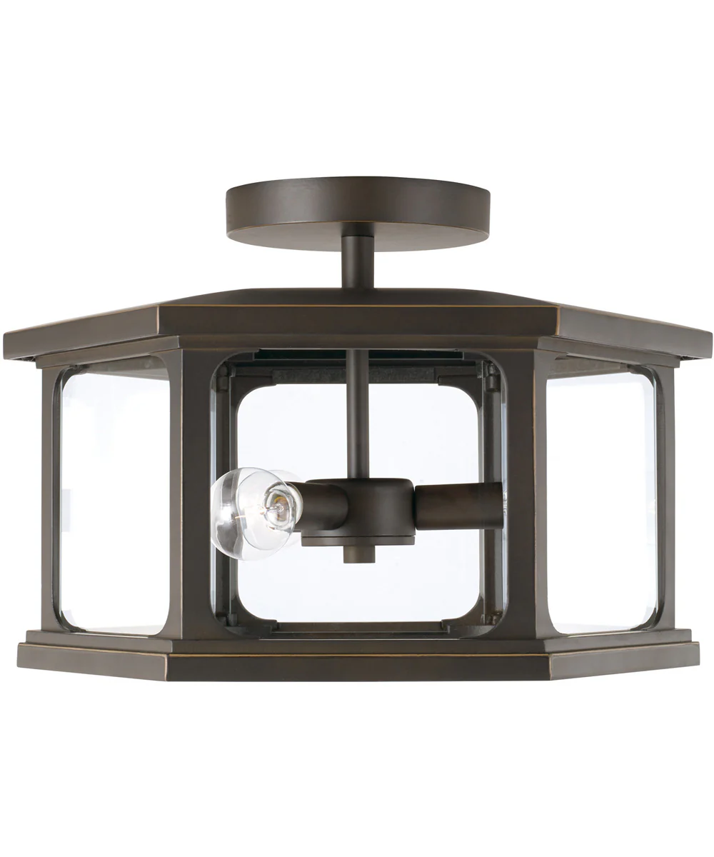 Walton 3-Light Outdoor Semi-Flush Rain or Shine - Oiled Bronze