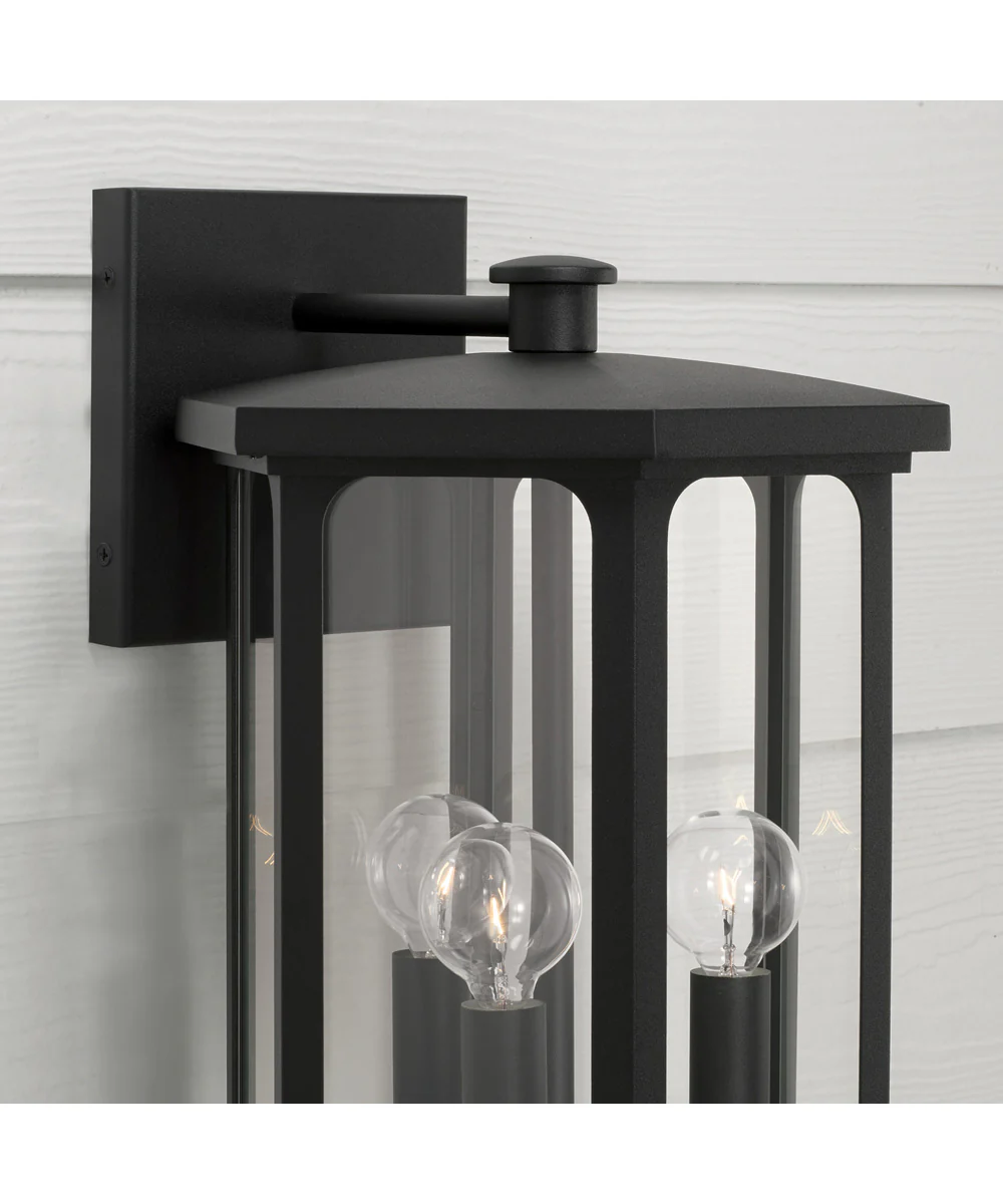 Walton 3-Light Outdoor Wall-Lantern Rain or Shine - Black - Image 3