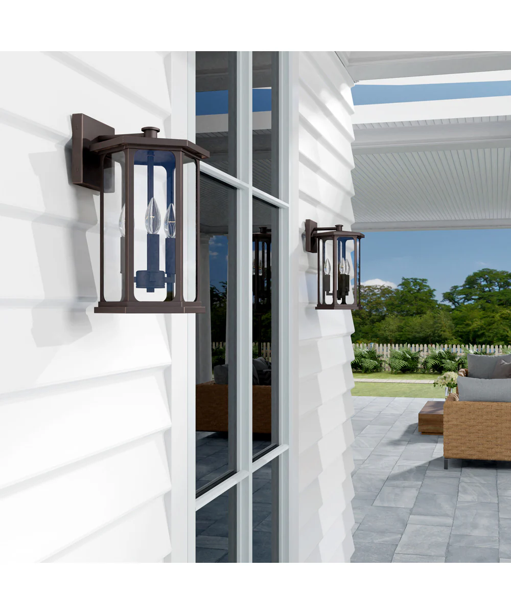 Walton 3-Light Outdoor Wall-Lantern Rain or Shine - Oiled Bronze - Image 2