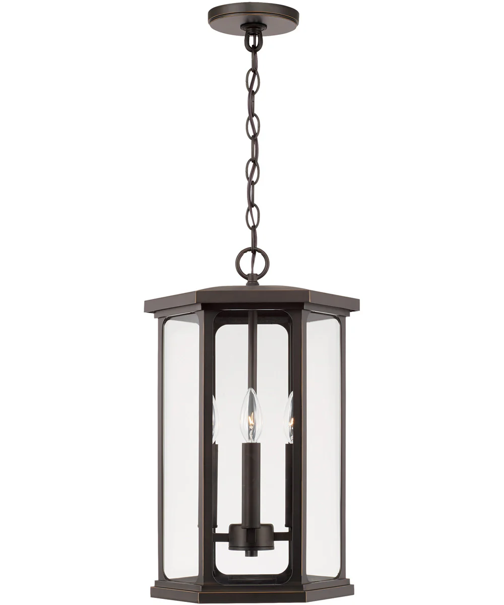 Walton 4-Light Outdoor Hanging-Lantern Rain or Shine - Oiled Bronze - Image 3