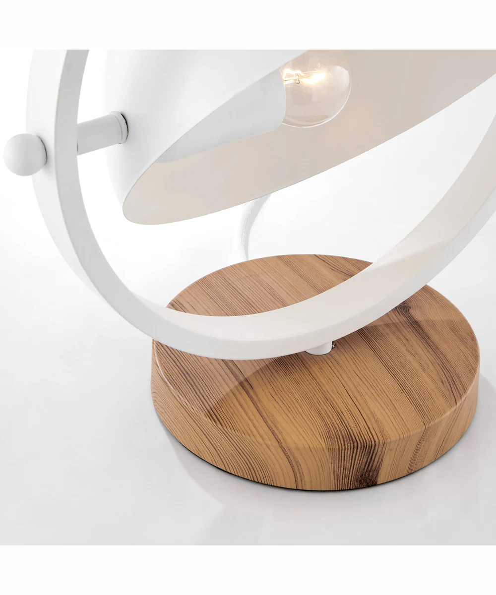 Wanda 1-Light Table Lamp White/Wood Finished - Image 2