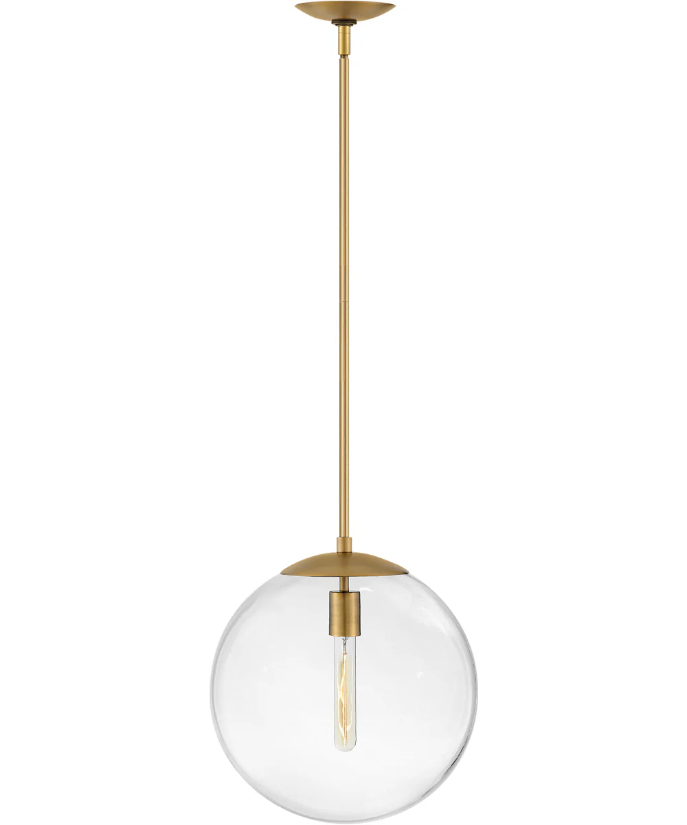 Warby 1-Light Medium Orb Pendant in Heritage Brass