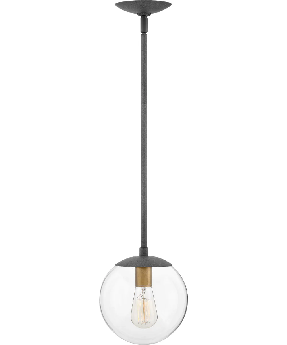 Warby 1-Light Small Pendant in Aged Zinc
