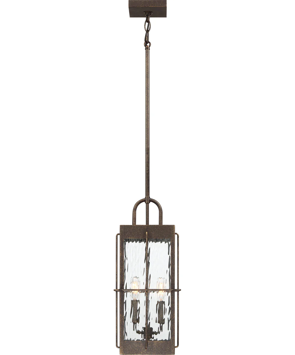 Ward Large 2-light Outdoor Pendant Light Gilded Bronze - Image 4